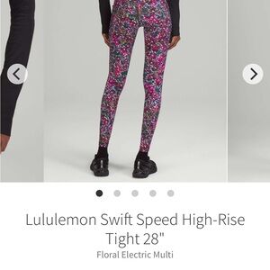 Lululemon Floral Electric Multi Leggings